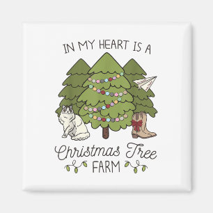 In mijn hart is een kerstboom vintage kerst magneet