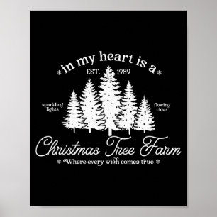 In mijn hart is een Kerstmis Xmas Boomgaard Vintag Poster