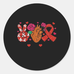 In mijn Hart Strijder Tijdperk Hart Ziekte Bewustz Ronde Sticker