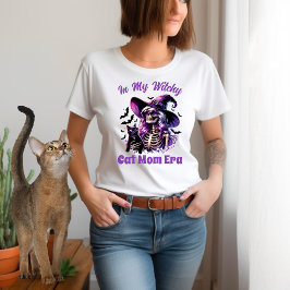 In Mijn Hekserige Kat Mam Era Skeleton Witch Black T-shirt