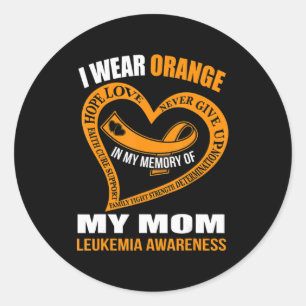 In mijn herinnering aan mijn moeder LEUKEMIA AWARE Ronde Sticker