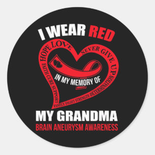 In mijn herinnering aan mijn oma HERSENEN ANEURYSM Ronde Sticker