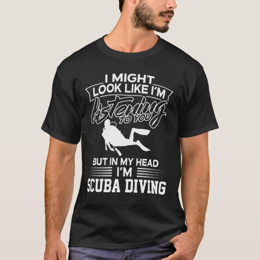 In mijn hoofd ben ik Scuba Diving T-shirt (Voorkant)