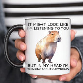 In mijn hoofd denk ik aan capibara's Grappig Mok