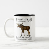 In mijn hoofd denk ik aan Moose Funny Tweekleurige Koffiemok (Links)