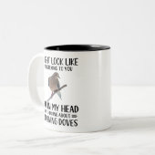 IN MIJN HOOFD DENK IK AAN TREURDUIVEN, Bird Tweekleurige Koffiemok (Voorkant links)