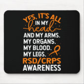 In mijn hoofd en mijn lichaam krijger RSD CRPS bew Muismat (Voorkant)