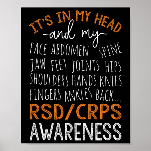 In mijn hoofd en mijn lichaam krijger RSD CRPS bew Poster (Voorkant)