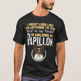 In mijn hoofd loop ik met mijn Papillon Spaniel T-shirt