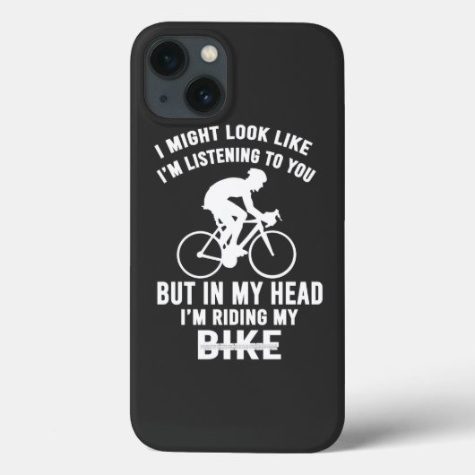 In mijn hoofd met mijn fiets T-Shirt Case-Mate iPhone Case (Achterkant)