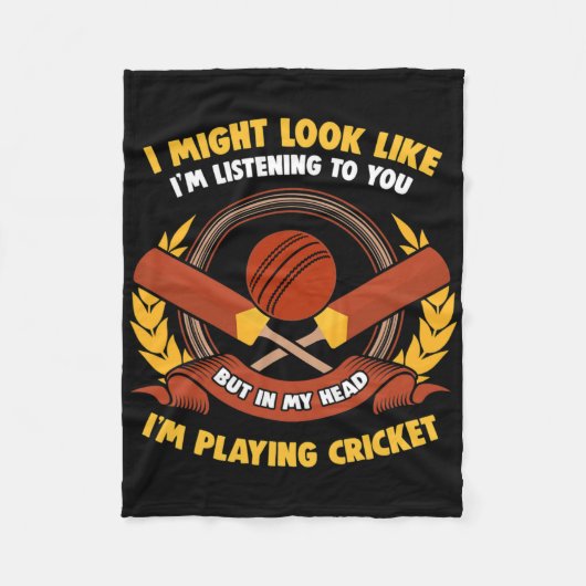 In mijn hoofd speel ik cricket fleece deken (Voorkant)