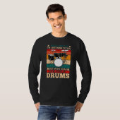 In mijn hoofd speel ik Drums Drummer. T-shirt (Voorkant volledig)