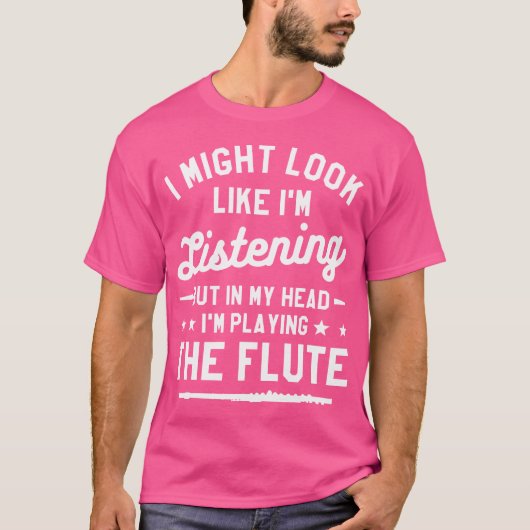 In mijn hoofd speel ik fluitspeler t-shirt (Voorkant)