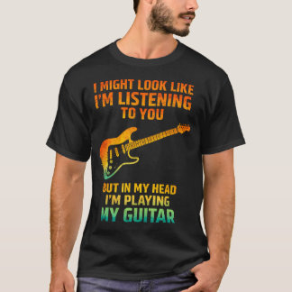 In mijn hoofd speel ik gitaar - Grappige muzikant T-shirt