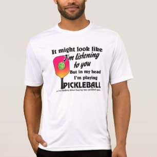 In mijn hoofd speel ik grappig pickleball t-shirt