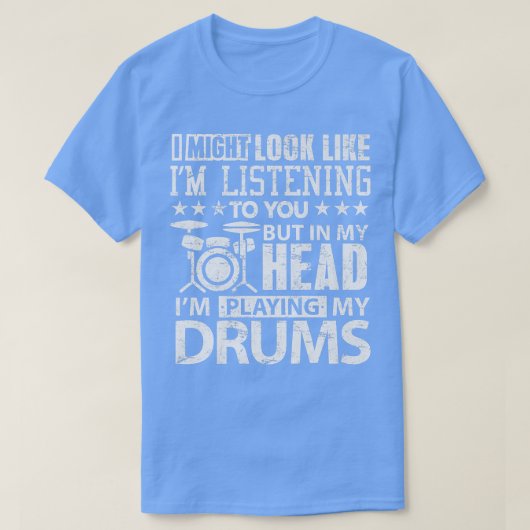 In mijn hoofd speel ik mijn Drums Shirt voor Drumm (Design voorkant)