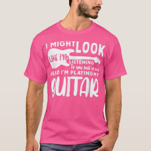 In mijn hoofd speel ik mijn gitaar Muzikant Bas T-shirt