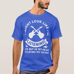 In mijn hoofd speel ik mijn gitaarmuzikant-handtas t-shirt