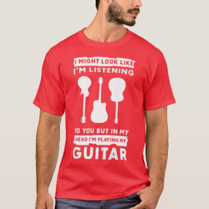 In mijn hoofd speel ik mijn gitaarmuzikant-handtas t-shirt