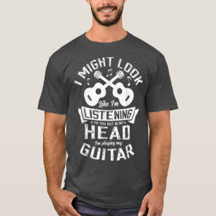 In mijn hoofd speel ik mijn gitarist musicus t-shirt