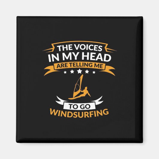 In mijn hoofd wil ik windsurfen magneet (Voorkant)