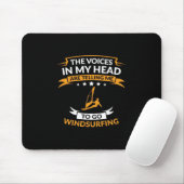 In mijn hoofd wil ik windsurfen muismat (Met muis)