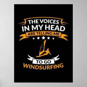In mijn hoofd wil ik windsurfen poster