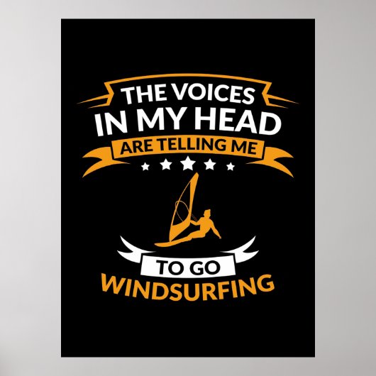 In mijn hoofd wil ik windsurfen poster (Voorkant)