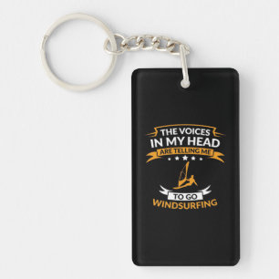 In mijn hoofd wil ik windsurfen sleutelhanger