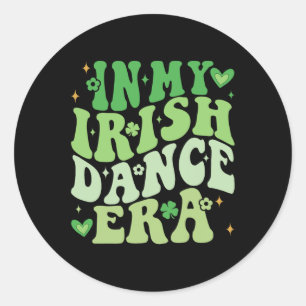 In mijn Ierse danstijd Groovy Shamrock danser St P Ronde Sticker