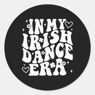 In mijn Ierse danstijd Groovy Shamrock danser St P Ronde Sticker