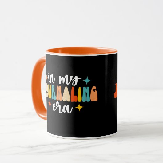 In mijn journalistieke tijdperk retro groovy journ mok (Voorkant links)