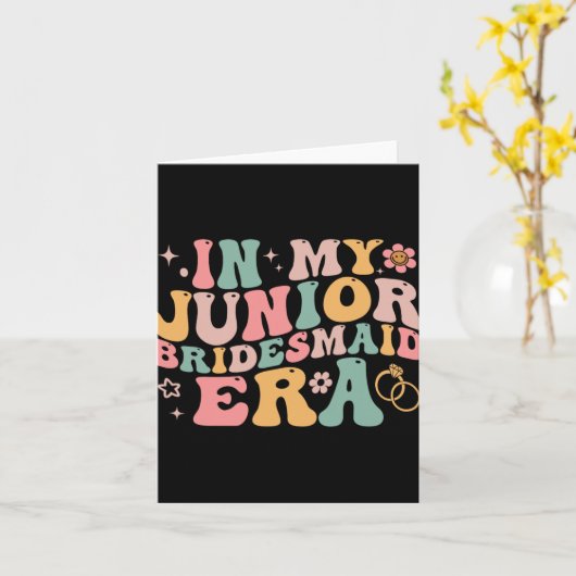 In mijn junior bruidsmeisje tijdperk Groovy bruid Kaart (Gele Bloem)