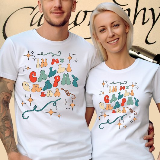 In mijn kalligrafie tijdperk aangepaste tekst op d t-shirt