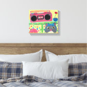 In mijn kamer 80 cat fun Folk Art Design Canvas Afdruk (Insitu (Slaapkamer))