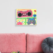 In mijn kamer 80 cat fun Folk Art Design Canvas Afdruk (Insitu (Woonkamer))