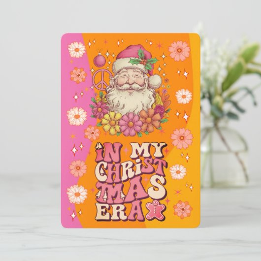 In mijn kerstperiode Groovy Santa Feestdagenkaart (Staand voorkant)