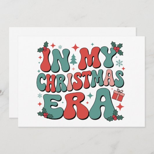 In mijn kerstperiode Schattigee groovy kerstmis Feestdagenkaart (Voorkant / Achterkant)