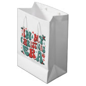 In mijn kerstperiode Schattigee groovy kerstmis Medium Cadeauzakje (Voorkant Gekanteld)