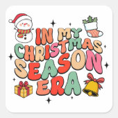 In mijn kerstseizoen vierkante sticker (Voorkant)