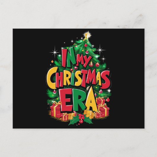 In Mijn Kersttijdperk Schattige Groovy Kerstvakant Feestdagenkaart (Voorkant)