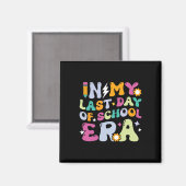 In mijn laatste schooldag Kinder groovy docenten Magneet (Voorkant / Achterkant)