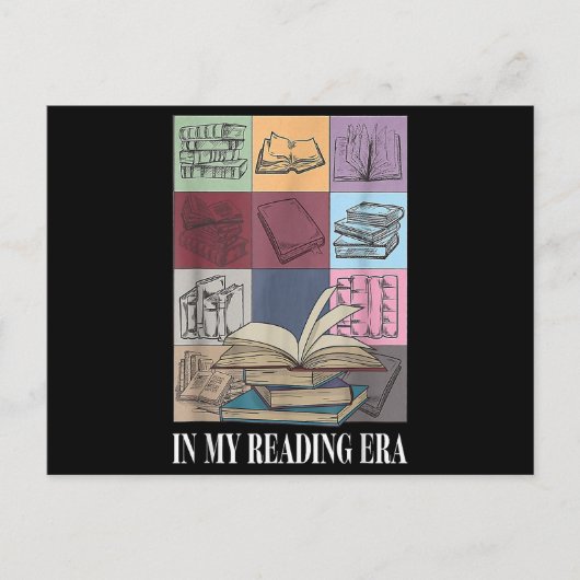 In mijn leestijdperk boekenliefhebber feestdagenkaart (Voorkant)