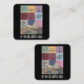 In mijn leestijdperk boekenliefhebber vierkante visitekaartje (Voorkant / Achterkant)