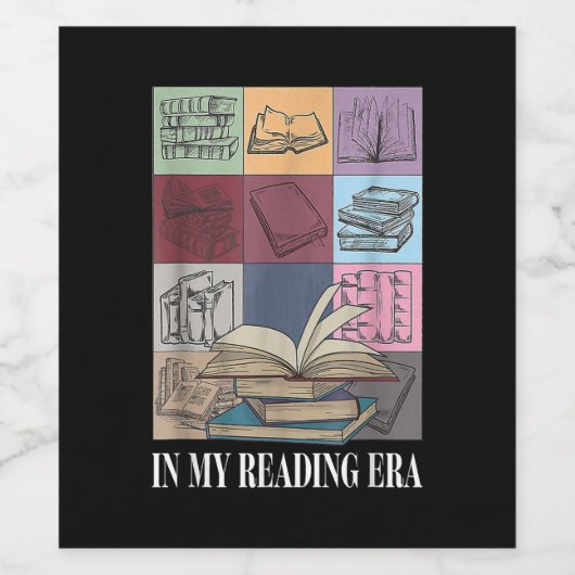 In mijn leestijdperk boekenliefhebber wijn etiket (Enkel label)