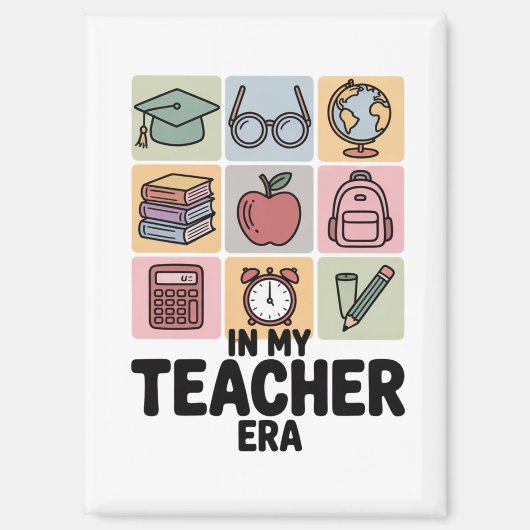 In mijn lerarentijd kleuterschool lerarenleven magneet (Voorkant)