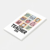 In mijn lerarentijd kleuterschool lerarenleven post-it® notes (Schuin)