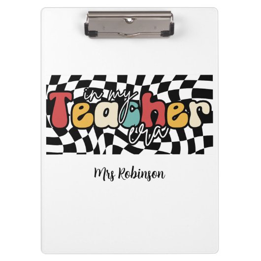 In mijn lerarentijd retro docent klembord (Voorkant)