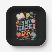 In mijn lerarentijd Terug naar de kleuterschool Papieren Bordje (Voorkant)