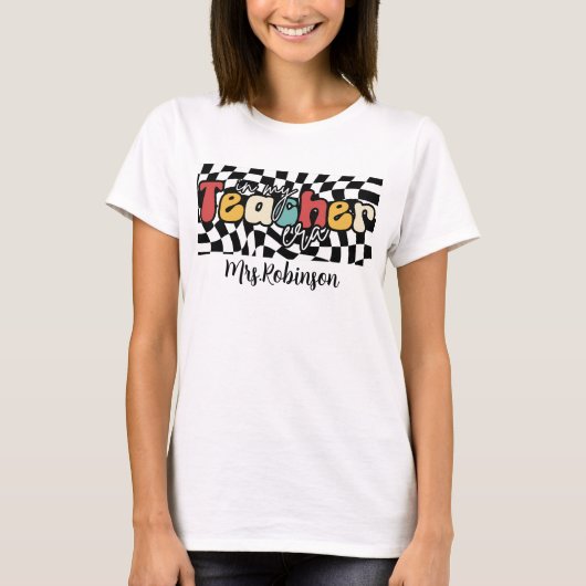 In mijn lerarentijdperk retro leraar cadeau t-shir t-shirt (Voorkant)